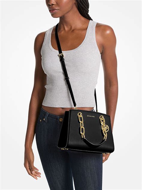 michael kors cynthia small leather stachel|Michael Kors Cynthia Small Leather Satchel .